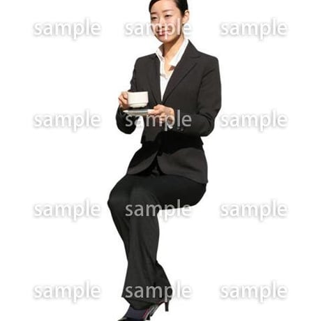 人物切抜き素材　座る人編　H_336