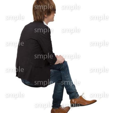 Cutout People　座る　男性　LL_139