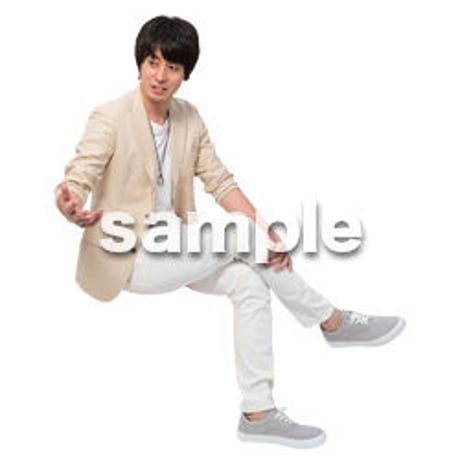 Cutout People　座る　男性　LL_303