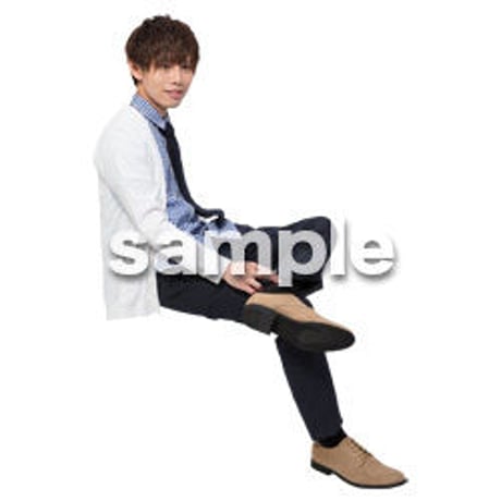Cutout People　座る　男性　LL_358