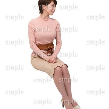 Cutout People　座る女性　KK_241