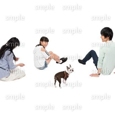 Cutout People　犬の散歩　II_499