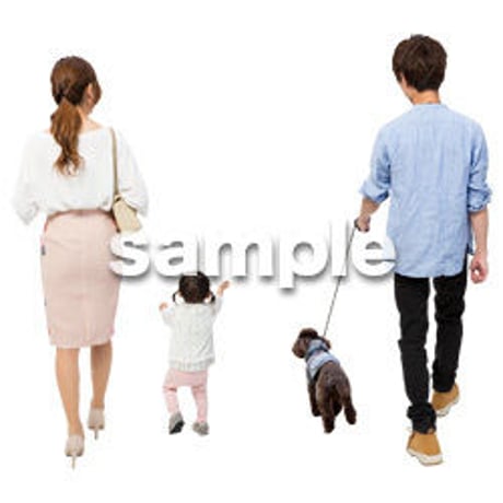 Cutout People　犬の散歩　II_455