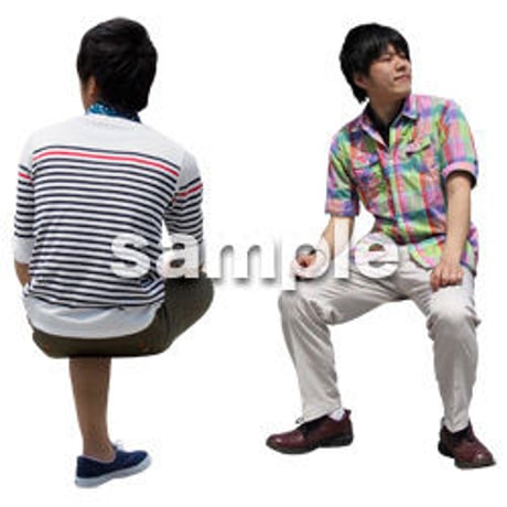 人物切抜き素材　座る人Ⅱ編　Q_076