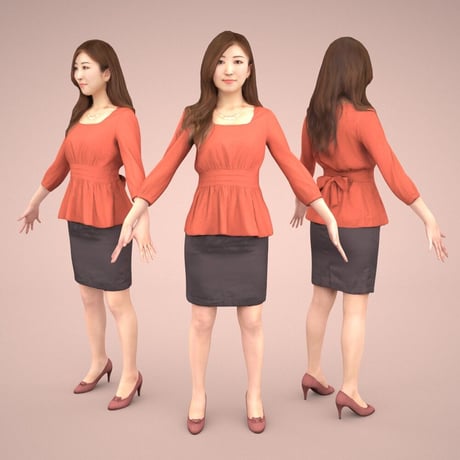3D人モデルAポーズ　060_Mao