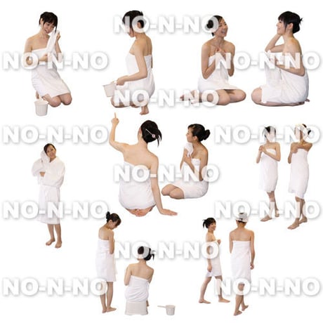 人物切抜きセット☆入浴女性　1_set028