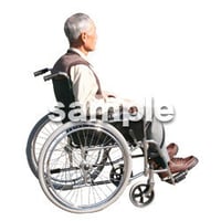 人物切抜き素材　医療・シニア車椅子編　D_270