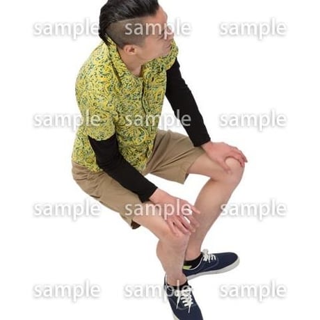 Cutout People　鳥瞰　座る男性 　FF_432