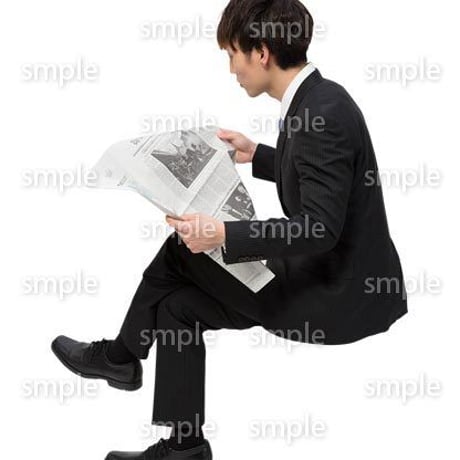 Cutout People　座る　男性　LL_048