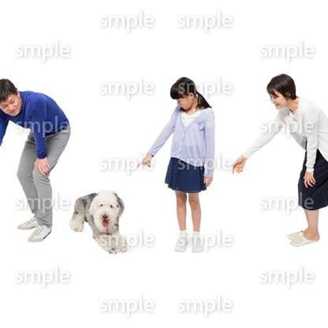 Cutout People　犬の散歩　II_492