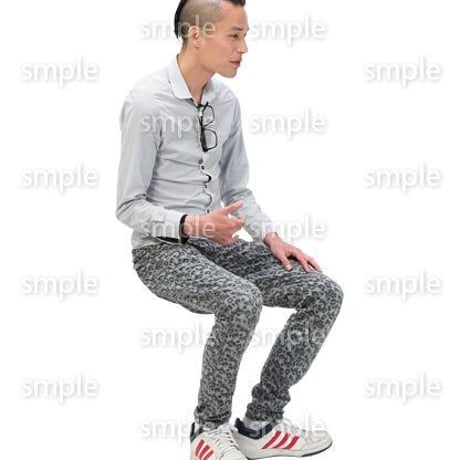 Cutout People　座る　男性　LL_452