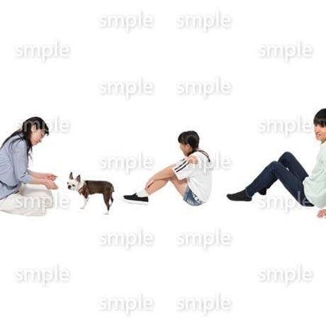 Cutout People　犬の散歩　II_498