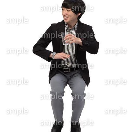 Cutout People　座る　男性　LL_146