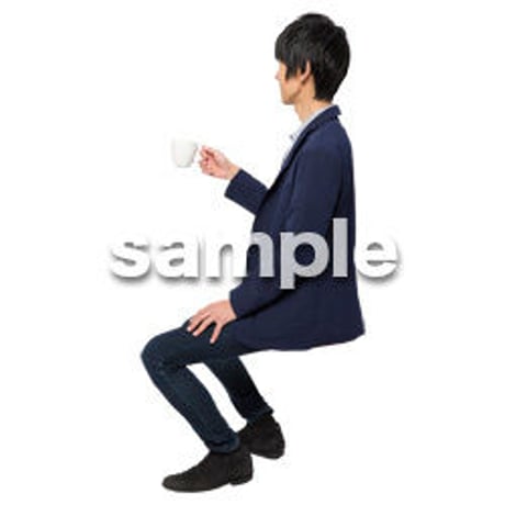 Cutout People　座る　男性　LL_189