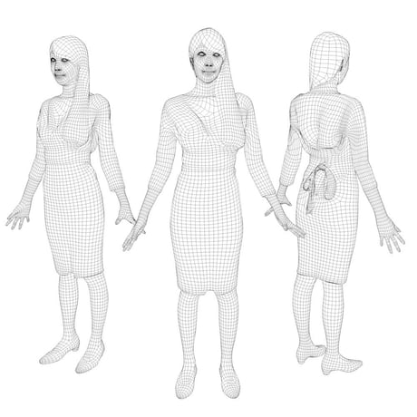 3D人モデルAポーズ　004_Rika