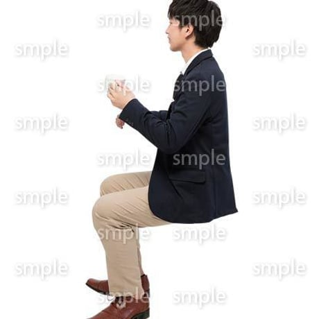 Cutout People　座る　男性　LL_069