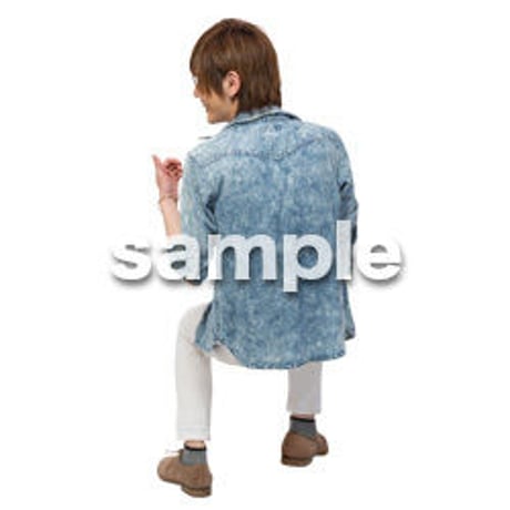 Cutout People　座る　男性　LL_405