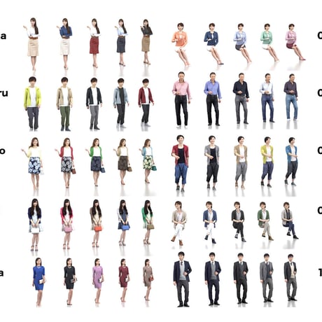 3D人物素材-ポーズド  10個セット 004_Posed-set