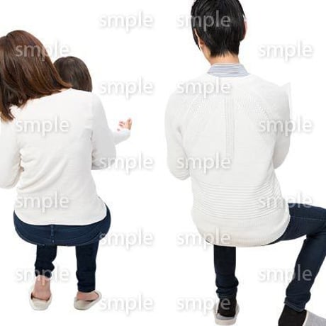 Cutout People　アットホーム　座る　II_360