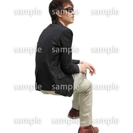 人物切抜き素材　座る人Ⅱ編　Q_534