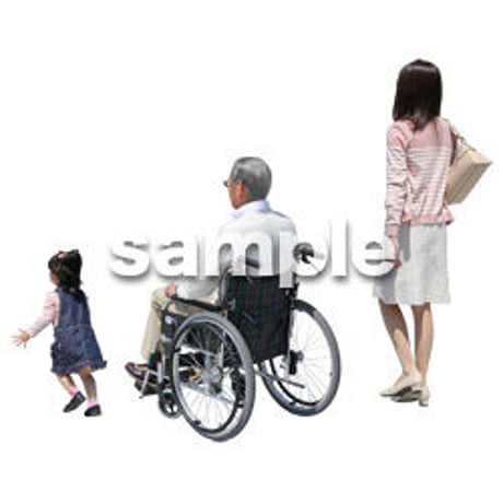 人物切抜き素材　シニア介護編　S_009