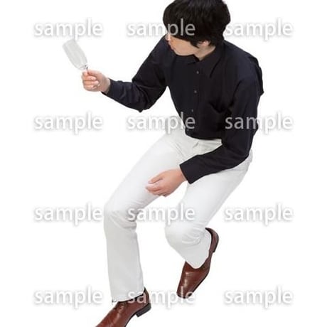 Cutout People　鳥瞰　座る男性 　FF_412