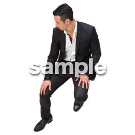 Cutout People　鳥瞰　座る男性 　FF_381