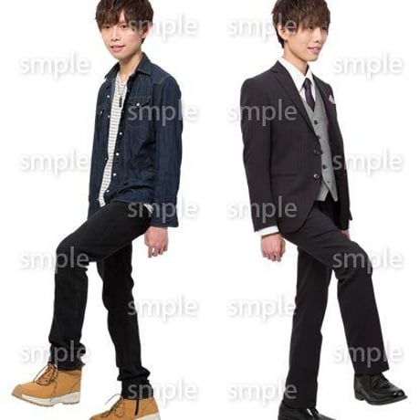 Cutout People　階段を上る動作　JJ_447