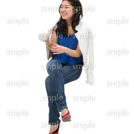 Cutout People　座る女性　KK_332