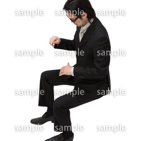 Cutout People　鳥瞰　座る男性 　FF_393