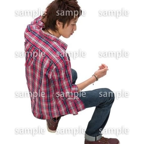 Cutout People　鳥瞰　座る男性 　FF_439
