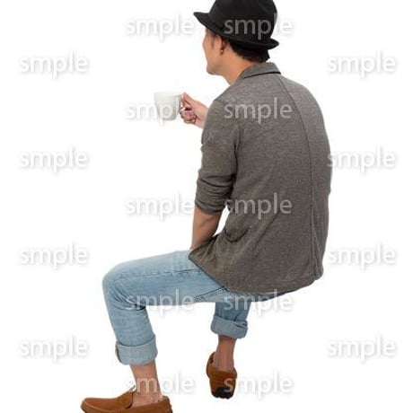 Cutout People　座る　男性　LL_330