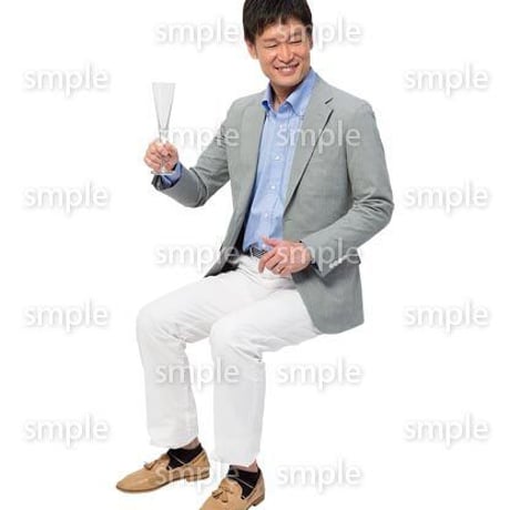 Cutout People　座る　男性　LL_237