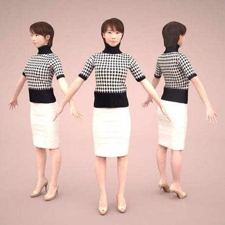 3D人モデルAポーズ　026_Haru
