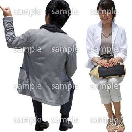 人物切抜き素材　座る人Ⅱ編　Q_016