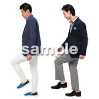 Cutout People　階段を上る動作　JJ_443