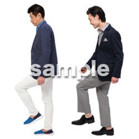 Cutout People　階段を上る動作　JJ_443