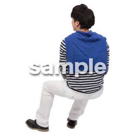 Cutout People　座る　男性　LL_395