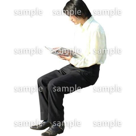 人物切抜き素材　座る人編　H_233