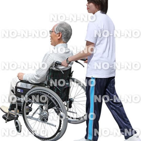人物切抜きセット☆シニア介護・車いす　1_set042