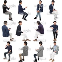 人物切抜きセット☆座る男性　1_set177