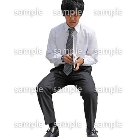 人物切抜き素材　座る人Ⅱ編　Q_380