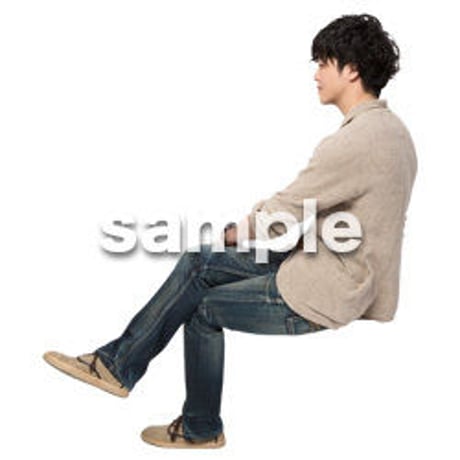 Cutout People　座る　男性　LL_298