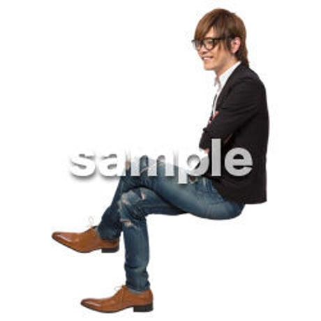 Cutout People　座る　男性　LL_138