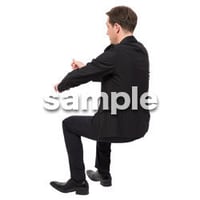 Cutout People　座る　外国人男性　LL_575