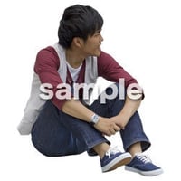 人物切抜き素材　座る人Ⅱ編　Q_593