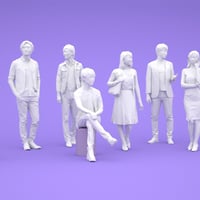 LOWポリゴン-3D人物10体セット  [Posed]  002