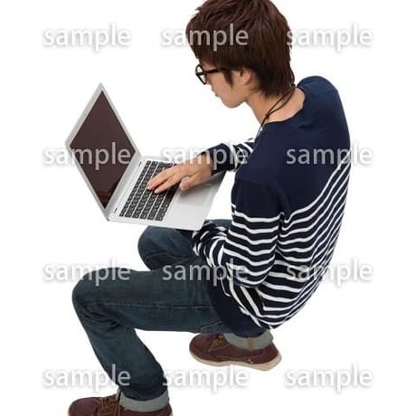 Cutout People　鳥瞰　座る男性 　FF_423