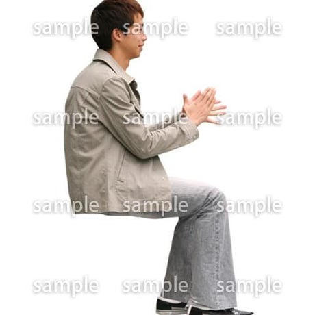 人物切抜き素材　座る人編　H_247