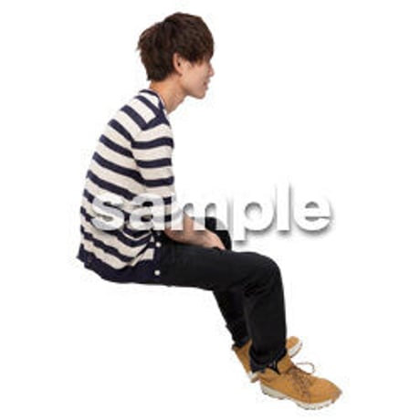 Cutout People　座る　男性　LL_444
